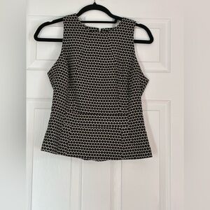 Black and White Sleeveless Top